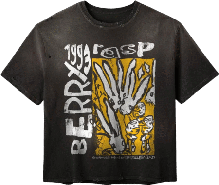 Gold+Vintage Gallery Raspberry Hills Code 77 Black Tee