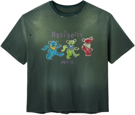 Gold+Vintage Gallery Raspberry Hills Grateful Berry Green Tee