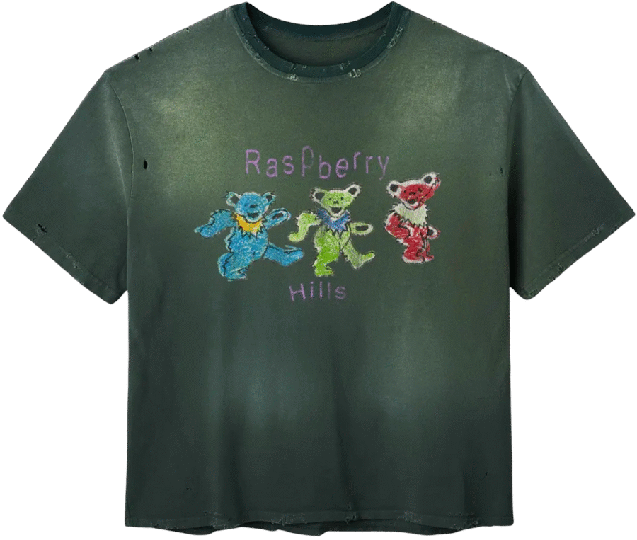 Gold+Vintage Gallery Raspberry Hills Grateful Berry Green Tee